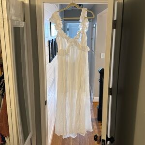 Ruffle tie back maxi dress
